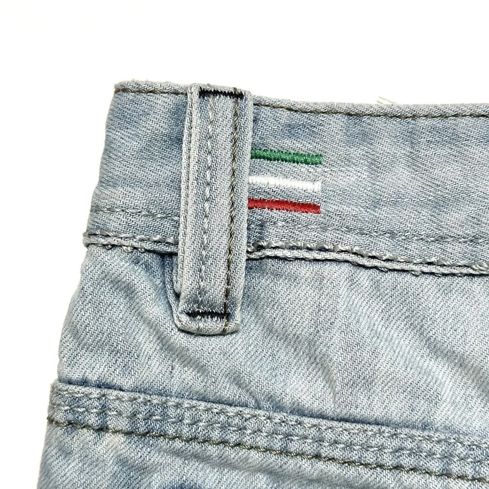 Diesel Adidas Jeans Viker Ad Tag Size 29x34 Actual 30x29 Distressed Blue Denim - Picture 9 of 16